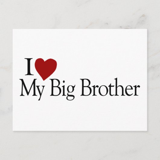 I Love My Big Brother Briefkaart (Voorkant)
