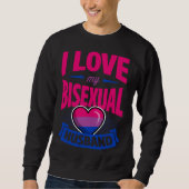 I Love My Bisexual Husband Cute Bi Pride Anniversa Trui (Voorkant)