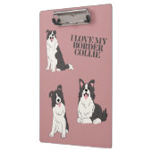 I Love My Border Collie Cute Minimal Clipboard Klembord (Links)