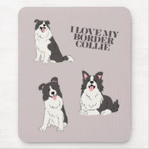 I Love My Border Collie Mouse Pad