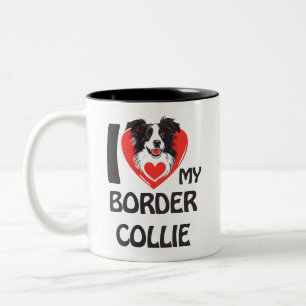 I Love My Border Collie - Schattige en trots Honde Tweekleurige Koffiemok