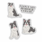 I Love My Border Collie Sticker Set (Voorkant)