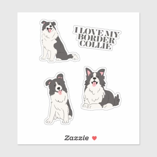I Love My Border Collie Sticker Set (Vel)