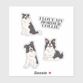 I Love My Border Collie Stickers