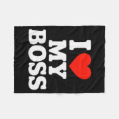 I Love My Boss  Fleece Deken (Voorkant (Horizontaal))