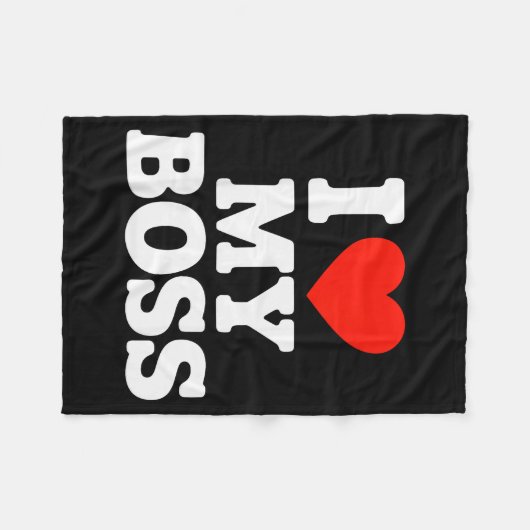 I Love My Boss  Fleece Deken (Voorkant (Horizontaal))