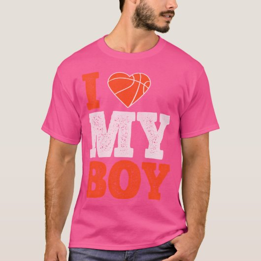 I Love My Boy - Basketbal Gift Mannen Vrouwen T-shirt (Voorkant)