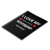 I love my boyfriend - Custom name Valentine Gift Notitieboek (Linkerzijde)