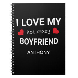 I love my boyfriend - Custom name Valentine Gift Notitieboek