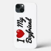 I Love My Boyfriend cute black text  iPhone Case (Achterkant)