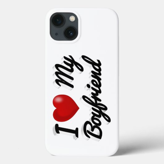 I Love My Boyfriend cute black text  iPhone Case (Achterkant)