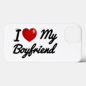 I Love My Boyfriend cute black text  iPhone Case (Achterkant (horizontaal))