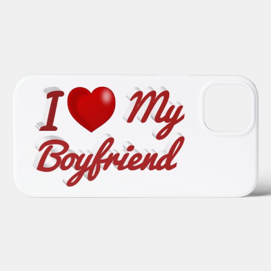 I Love My Boyfriend cute red text iPhone Case (Achterkant (horizontaal))