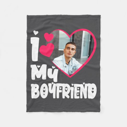 I Love My Boyfriend D Photo  Fleece Deken (Voorkant)