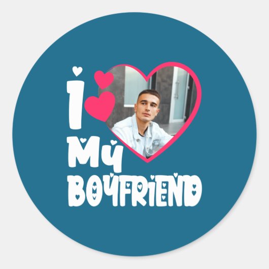 I Love My Boyfriend D Photo  Ronde Sticker (Voorkant)