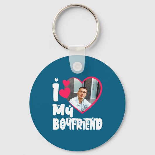 I Love My Boyfriend D Photo  Sleutelhanger (Voorkant)