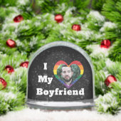 I Love My Boyfriend Gay Pride LGBTQ Custom Photo Sneeuwbol (Kerstmis)