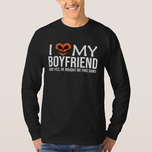 I Love My Boyfriend I Heart My BF  Halloween Coupl T-shirt (Voorkant)