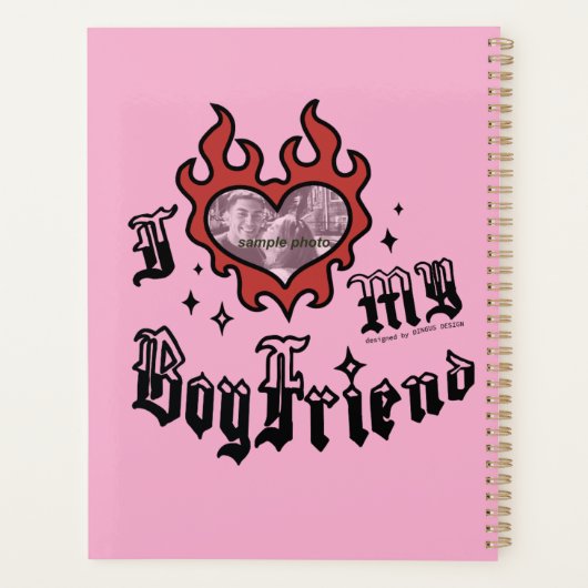 I Love My Boyfriend - Red - DingusDesign  Planner (Achterkant)
