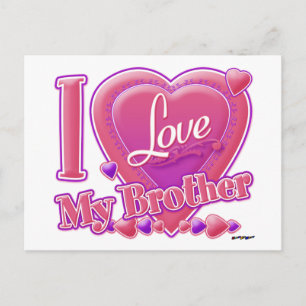 I Love My Brother pink/purple Briefkaart