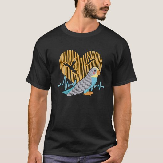 I Love My budgie cute parrot budgie T-shirt (Voorkant)