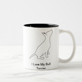 I Love My Bull Terrier Tweekleurige Koffiemok