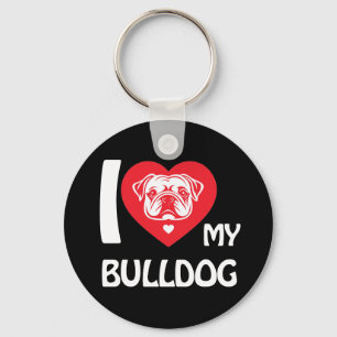 I Love My Bulldog - Grappig & Schattige Hondenlief Sleutelhanger