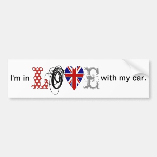 I LOVE my car-Sticker Bumpersticker (Voorkant)