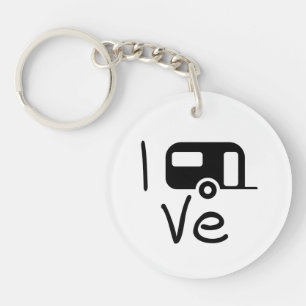 i love my caravan. Ik hou van kamperen. Vakantie Sleutelhanger