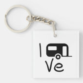 i love my caravan. Ik hou van kamperen. Vakantie Sleutelhanger (voorkant)