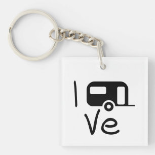 i love my caravan. Ik hou van kamperen. Vakantie Sleutelhanger