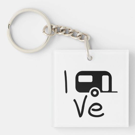 i love my caravan. Ik hou van kamperen. Vakantie Sleutelhanger (voorkant)
