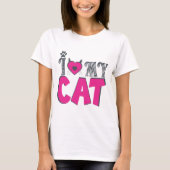 I Love My Cat – Cute Pet Lover Design T-shirt (Voorkant)