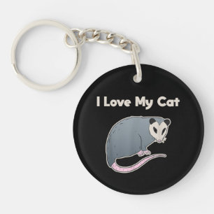 I Love My Cat Funny Opossum Sleutelhanger