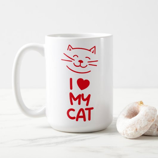 I love my cat koffiemok (Met donut)