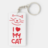 I love my cat sleutelhanger (achterkant)