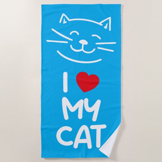 I love my cat strandlaken (Voorkant)