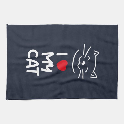 I love my cat theedoek (Horizontaal)