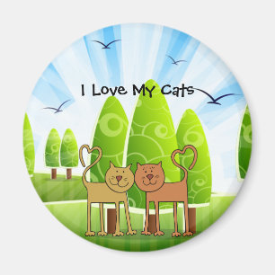 "I Love My Cats" charming koelkast magnet