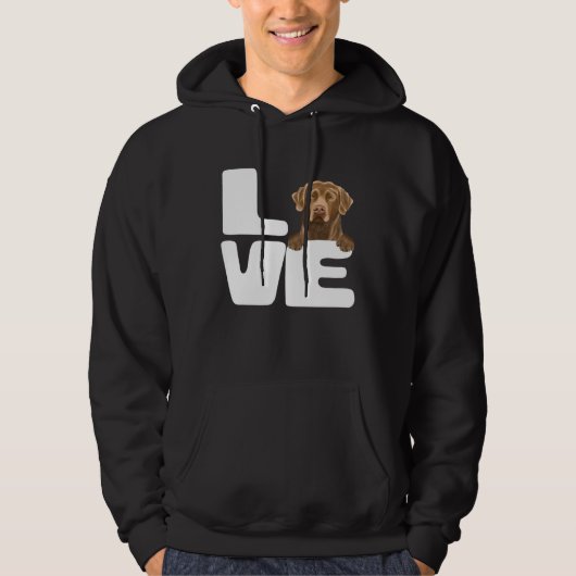 I Love My Chesapeake Bay Retriever Dog Hoodie (Voorkant)