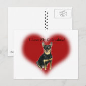 "I Love My Chihuahua" Briefkaart Dog Art (Voorkant / Achterkant)
