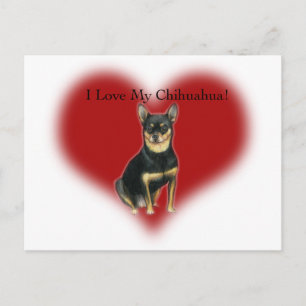 "I Love My Chihuahua" Briefkaart Dog Art