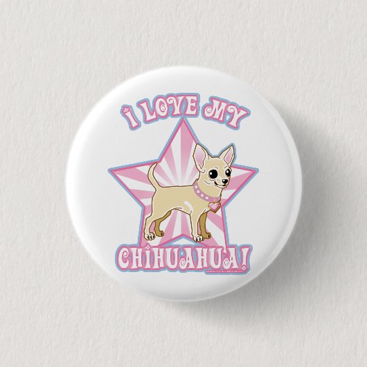 I-love-my-chihuahua-ta Ronde Button 3,2 Cm (Voorkant)