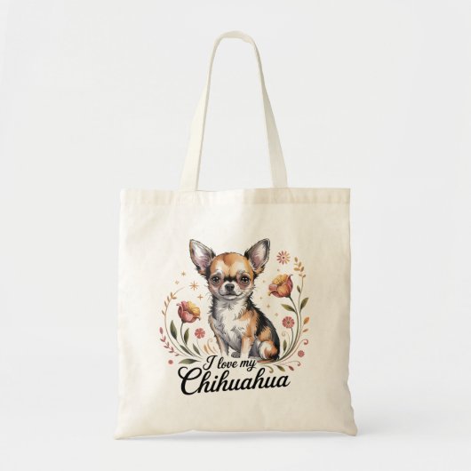 I love my chihuahua tote bag (Voorkant)