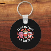 I Love My Cl A Latte Funny Valentines Day Teacher  Sleutelhanger (Voorkant)