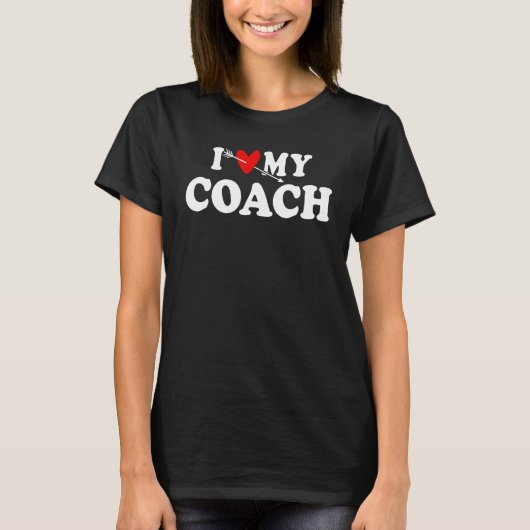 I Love My Coach with Heart Fatheru2019s dag Draag T-shirt (Voorkant)