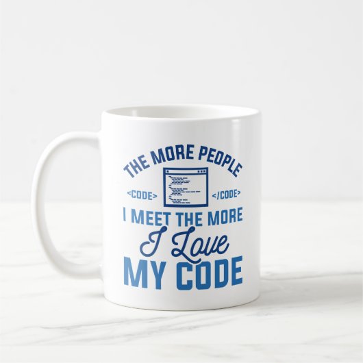 I Love My Code Koffiemok (Links)