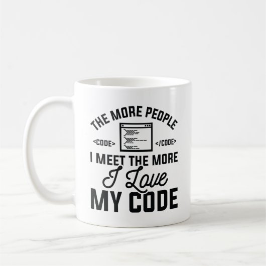 I Love My Code Koffiemok (Links)