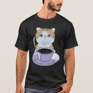 I Love My Coffee and Exotic Shorthair Cat T-shirt