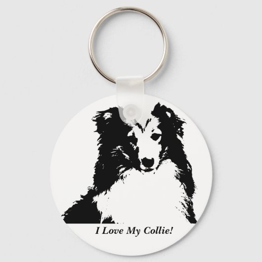I Love My Collie Custom Key Chain Sleutelhanger (Voorkant)